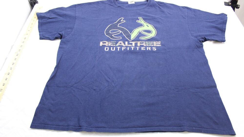 Realtree Outfitters Men's 2XL 30th Anniversary T-Shirt Cotton Navy Hunting Camo